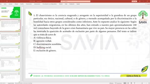 SAVIA REGULAR 2025 | Semana 08 | Cívica S1