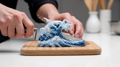 Invisible hands cut through the living wave. ASMR