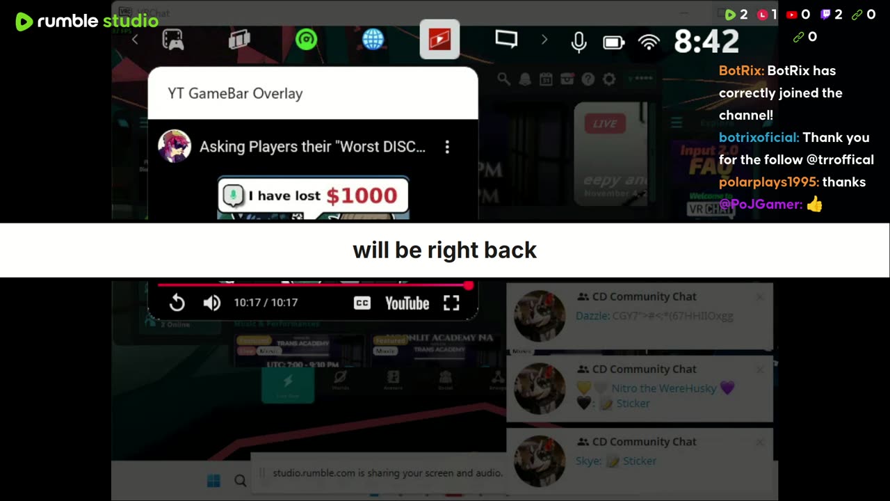 A vrchat watching something on the Web browser