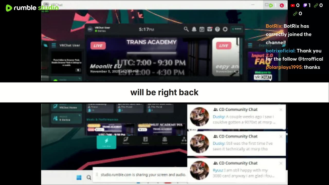 A vrchat watching something on the Web browser
