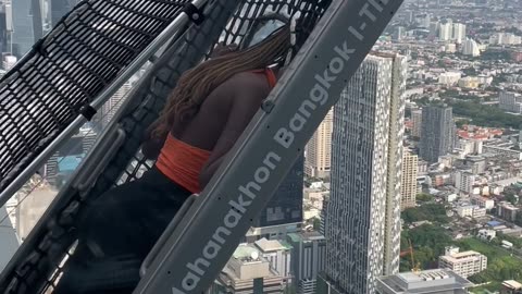 Leaning Off the Tallest Skyscraper in Bangkok