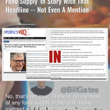 Fact Check: Story Has NO Evidence Bill Gates 'Caught Pumping Bird Flu Jabs Into Food Supply'