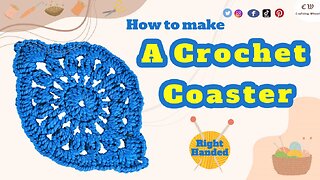 How to make a crochet oval coaster ( Right handed )