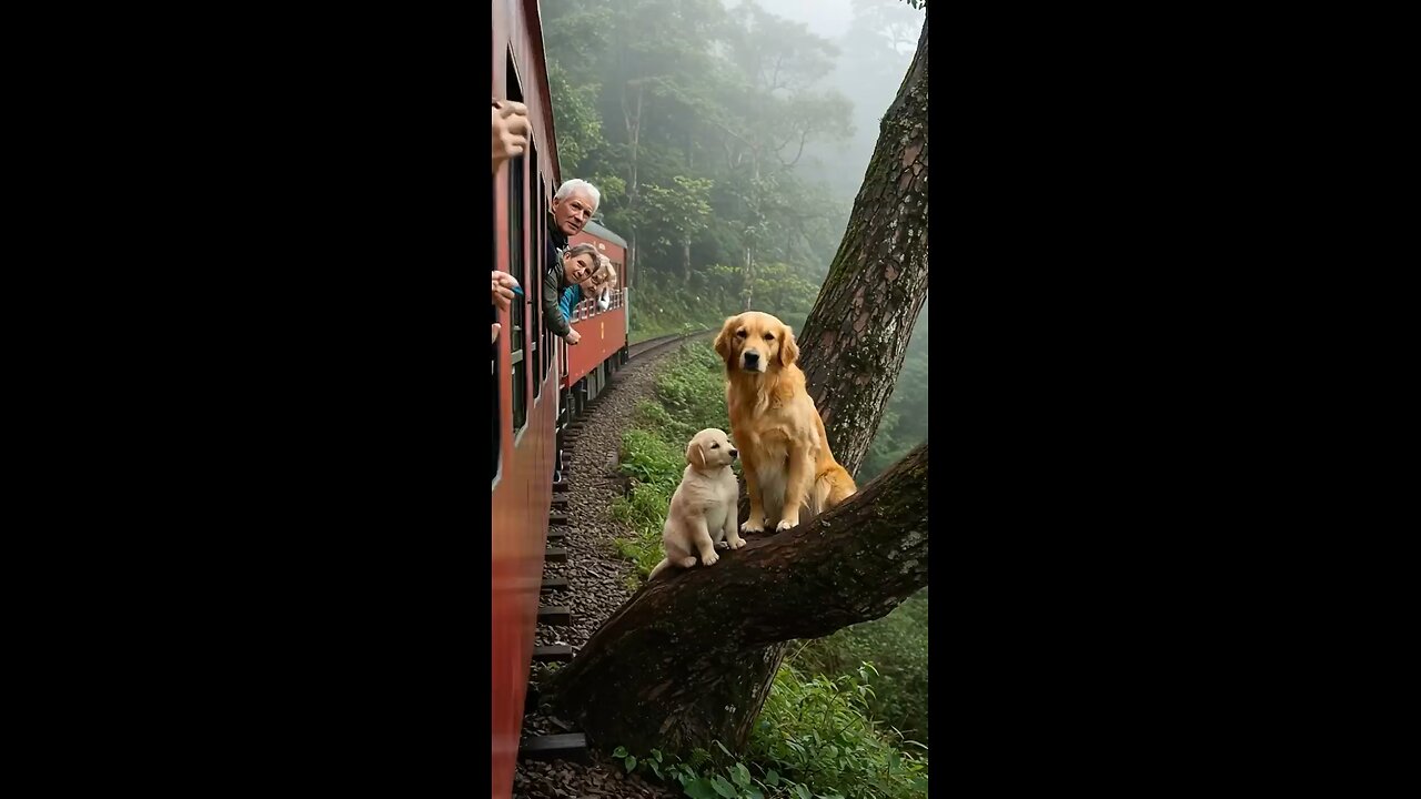 Golden Retriever Mom and Puppy Save a Train