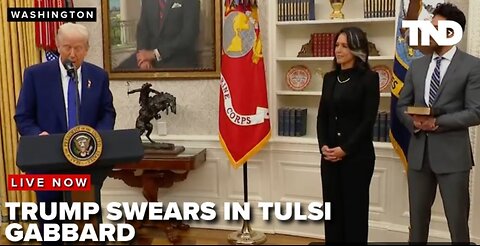 President Trump speaks to reporters, swears in Tulsi Gabbard Director of C.I.A.