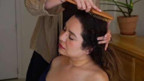 ASMR Tingly Hairplay, Head Massage & Brushing on Emely
