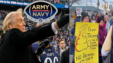 Leftists DISRESPECT Army Navy football game! ERUPT in protest because Trump attended!