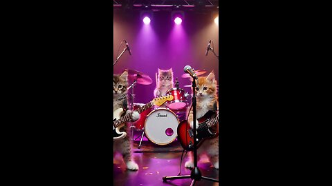 three kitten rocking in the concert