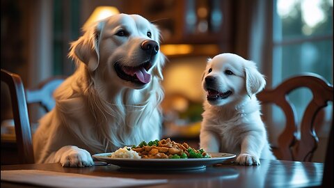 🐾 Papa Dog Packs a Tasty Lunch for Puppy at School & Makes a Tiger Hat for Puppy at Home 🎒🐯🍱