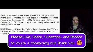 Florida-12 year old arrested for armed robbery, New York-No heat on electric school busses