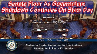 Senate floor as government shutdown continues on sixth day - October 6, 2025