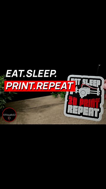🪧 Funny Man Cave Signs - 3D Printed Signs - Multicolor 3D Print - Eat Sleep Repeat Meaning | #Shorts