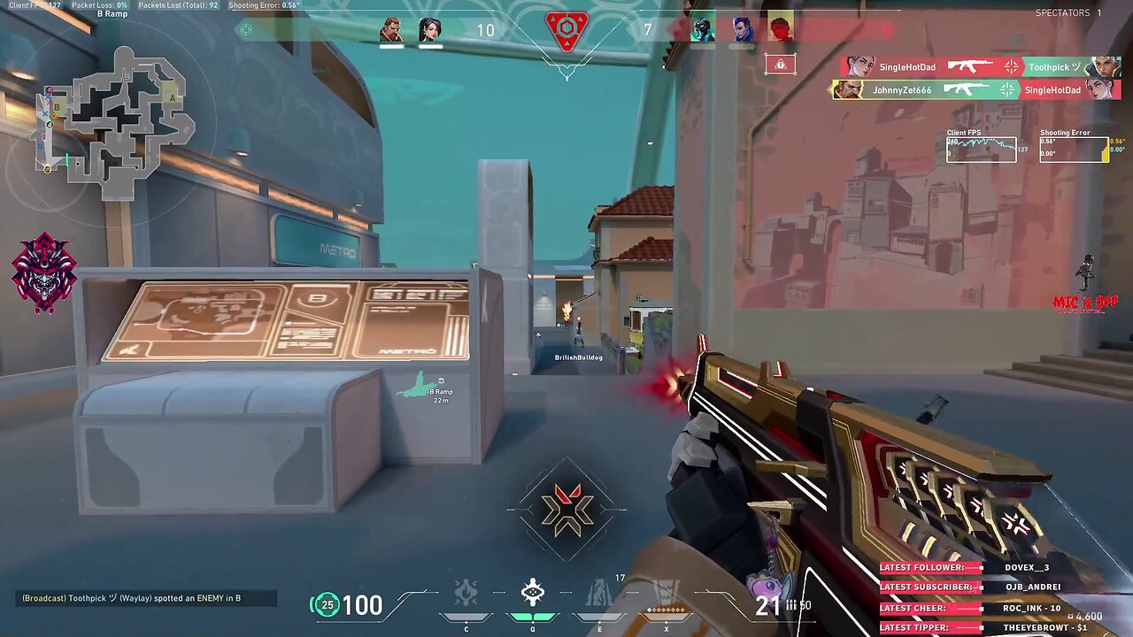 When you're super lucky ... one shot, 2 kills in Valorant