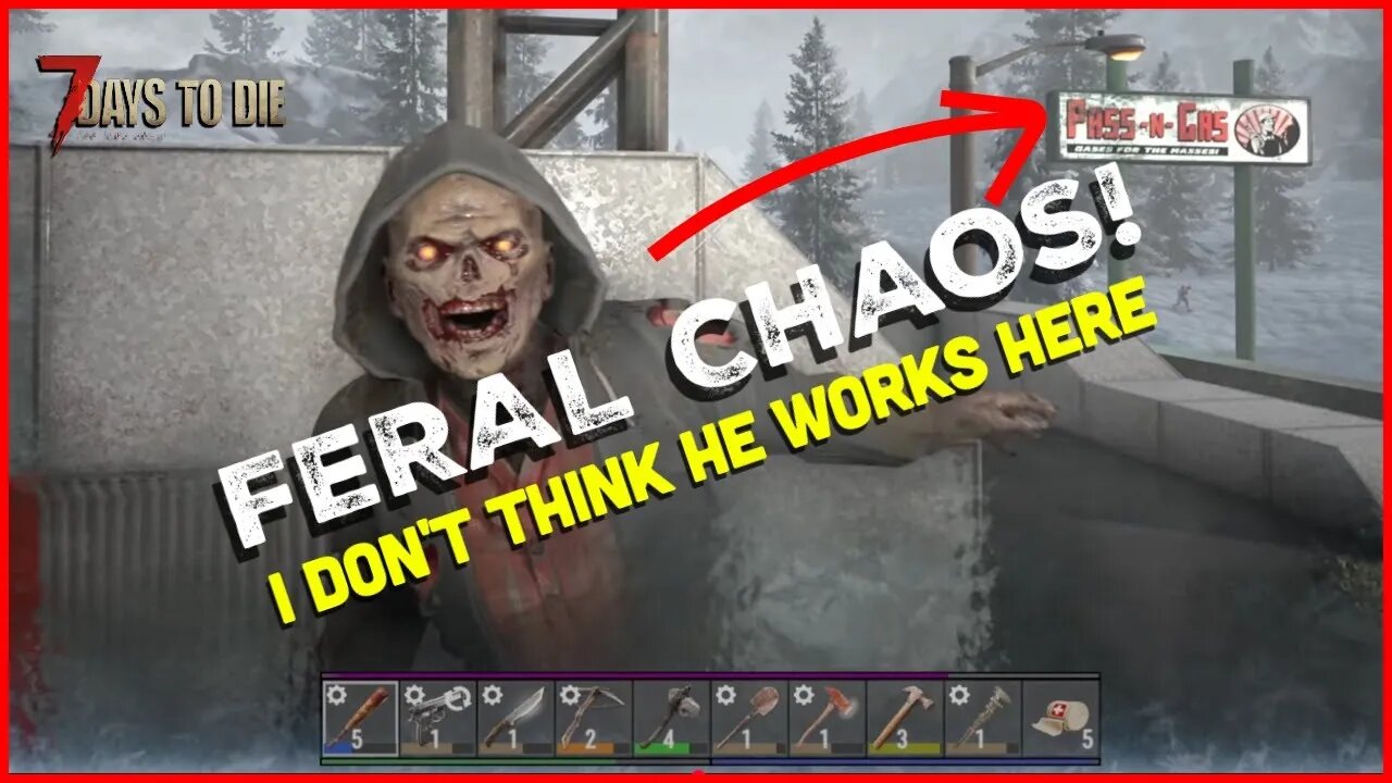 Frozen Feral Chaos at Pass-N-Gas! 🥶🧟 7D2D V2.3 b9 #Gaming