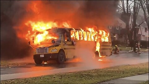 SCHOOL BUS ON FIRE IN OHIO🔥🚌🔥📸💫