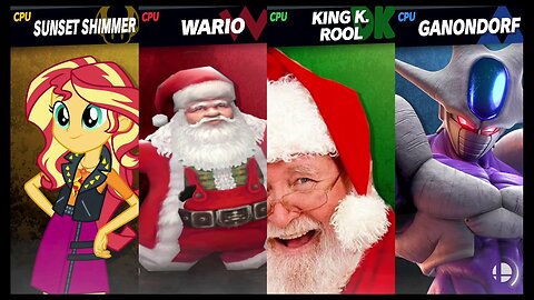 Sunset Shimmer vs Santa Claus (wario) vs Santa Claus (k Rool) vs Cooler [Angel David Member Request]
