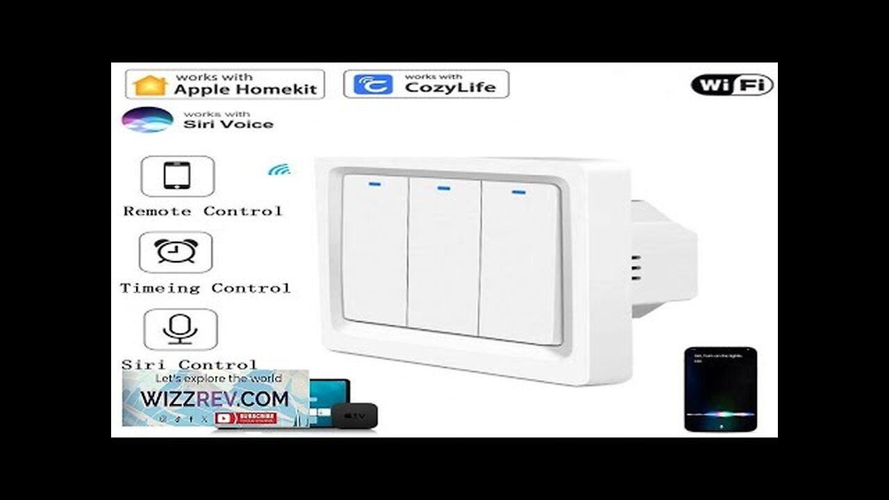 Homekit WiFi Smart Light Wall Key Switch for No Neutral Or Review