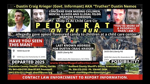 Stew Peters Exposes Police Report Of FBI Informant Snitch Narc Dustin Nemos Pedophile Child Molester