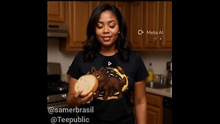 A cozy kitchen moment with a fun graphic tee and good vibes. @samerbrasil