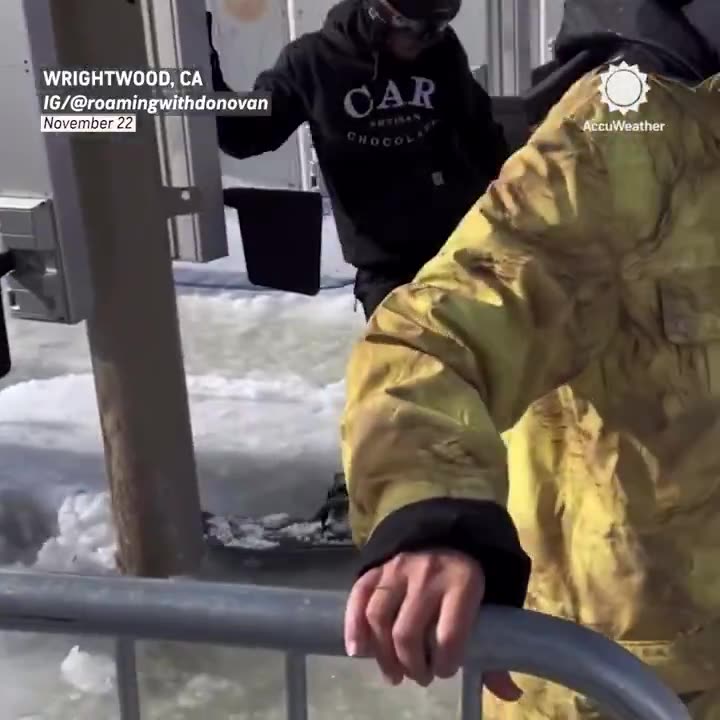 Snowboarding or wakeboarding? Riders battled slushy snow just to reach the slopes