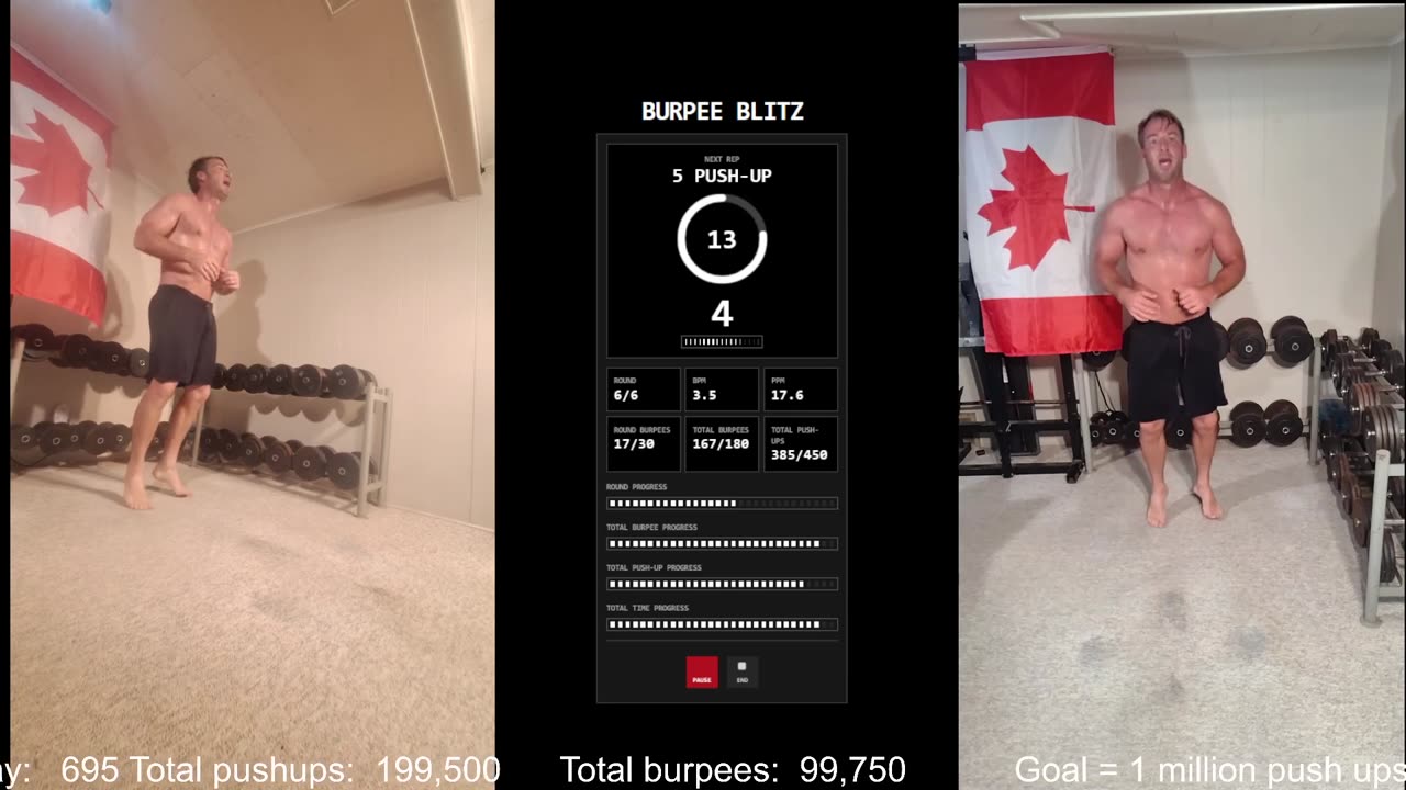 Everyday 300 push ups and 150 Burpees!