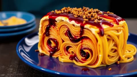 Fettuccine Red Wine–Infused Pumpkin Cream Cake 🎃🍷 Viral FlavorVille Creation