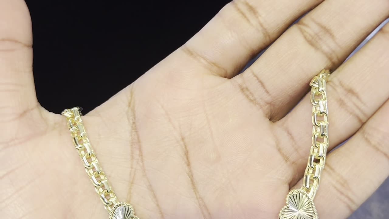 10K Gold Chink Link Heart ❤️ Bracelet 7.5”