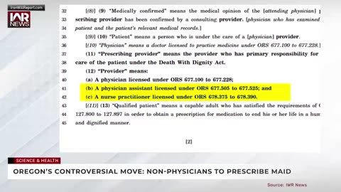 Oregon's Controversial Move Non-Physicians to Prescribe MAiD