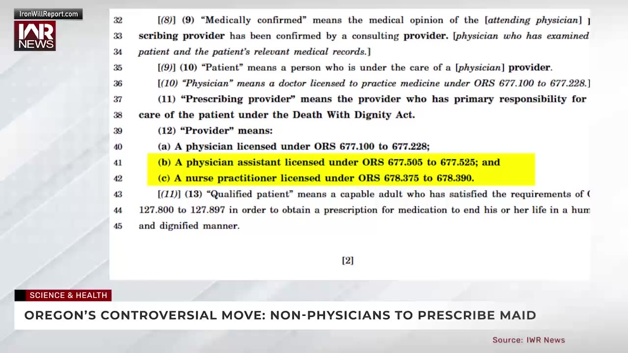 Oregon's Controversial Move Non-Physicians to Prescribe MAiD