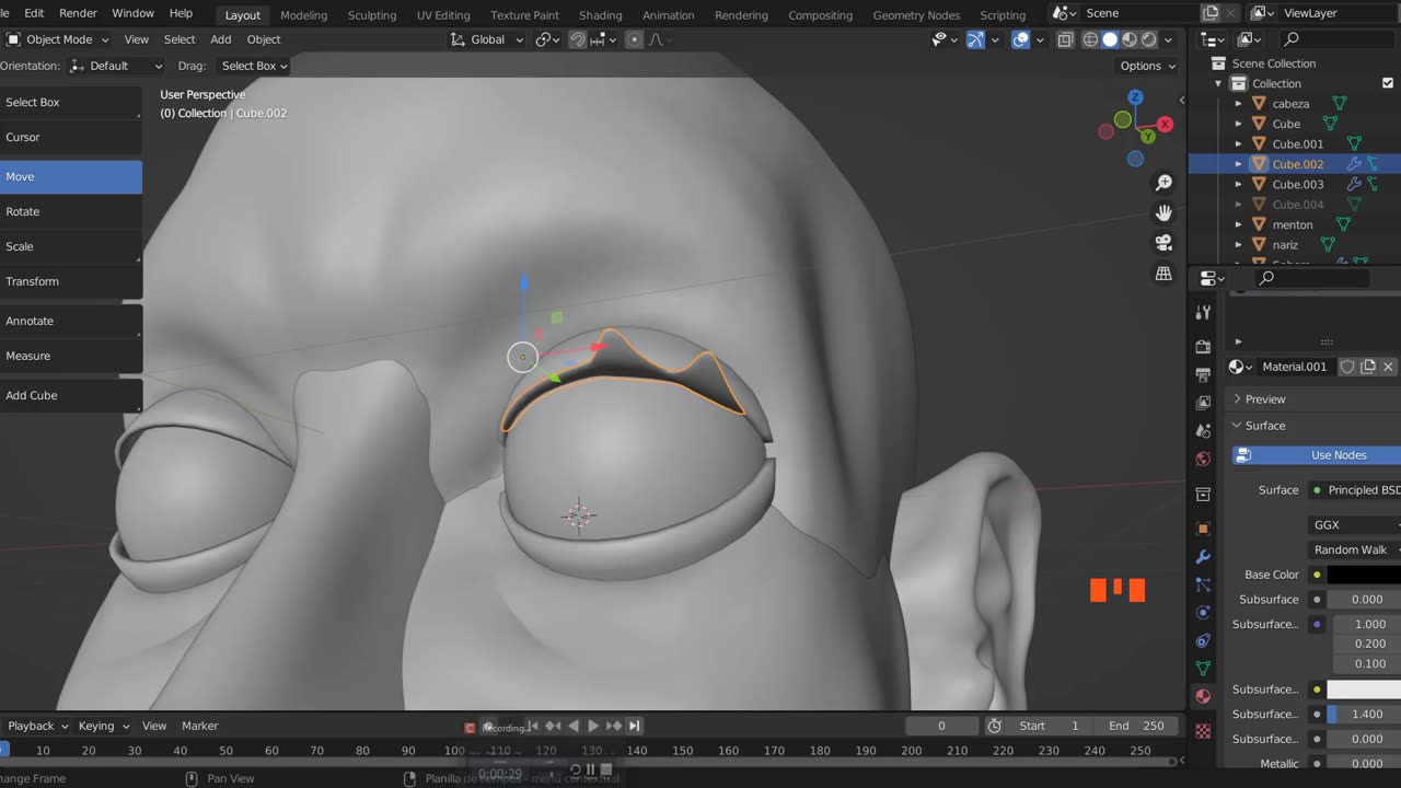 Blender basic - crear pestañas