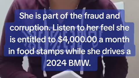 This Lady feels entitled to food stamps