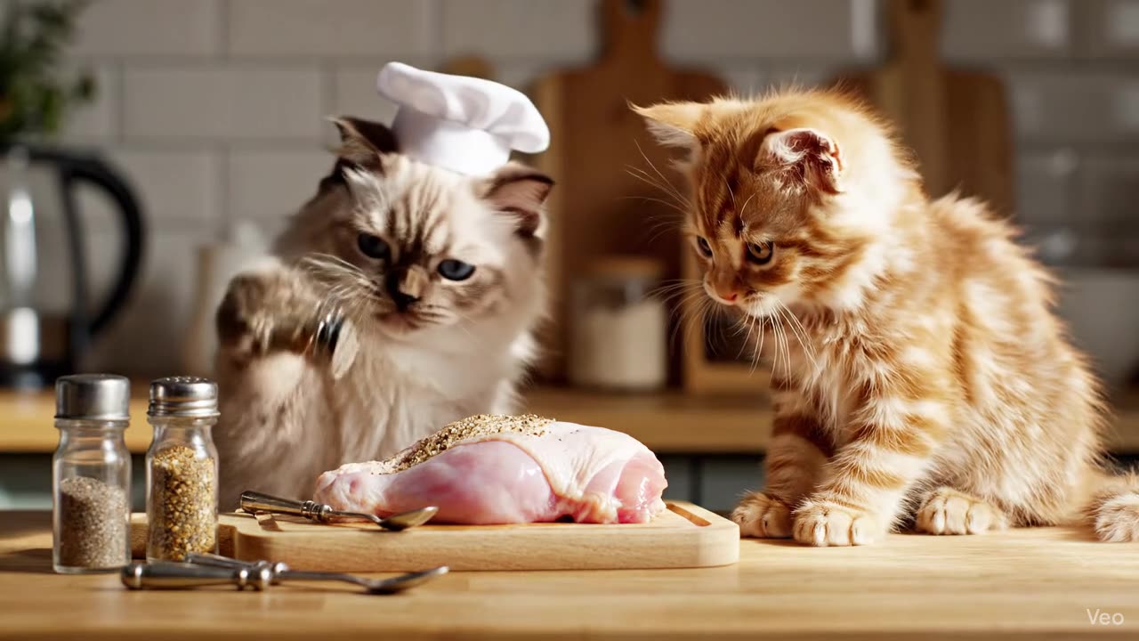 Funny Cat Chef & Kitten Apprentice 🐱‍🍳 | Cute Video of Cats #Cooking