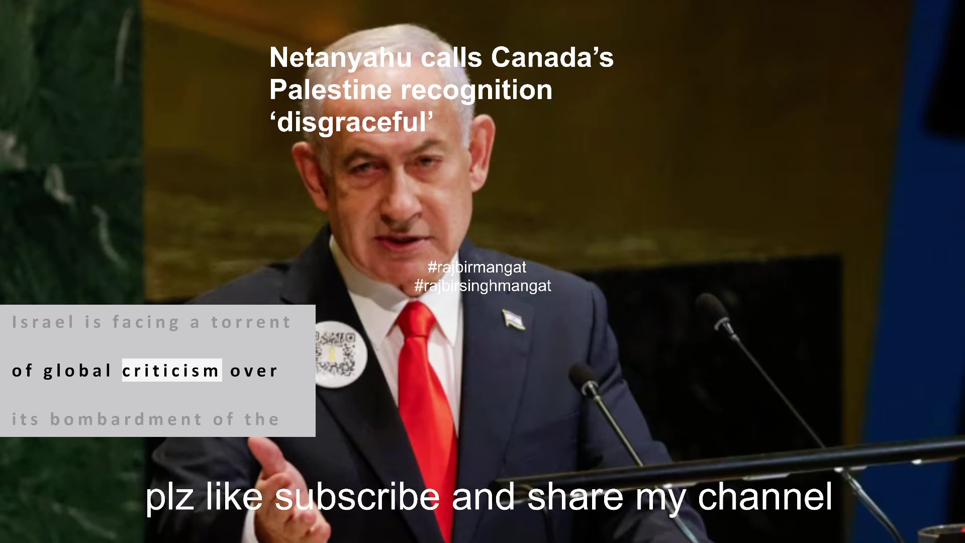 Netanyahu calls Canada’s Palestine recognition ‘disgraceful’