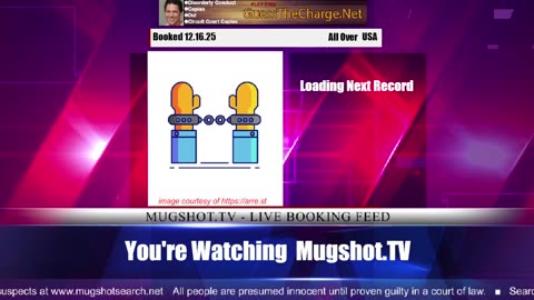 Mugshot TV - Live Arrest Booking Video Stream