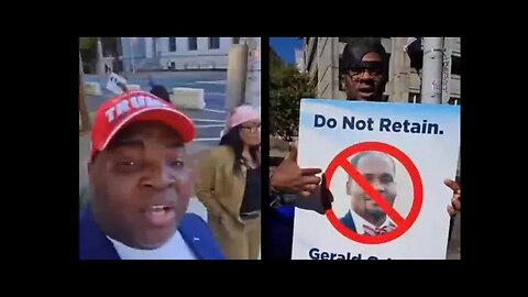 DANA POPS OUT IN A TRUMP HAT TRYING TO INTIMIDATE SYLVIA WHILE SHE PROTESTS THE YSL CASE