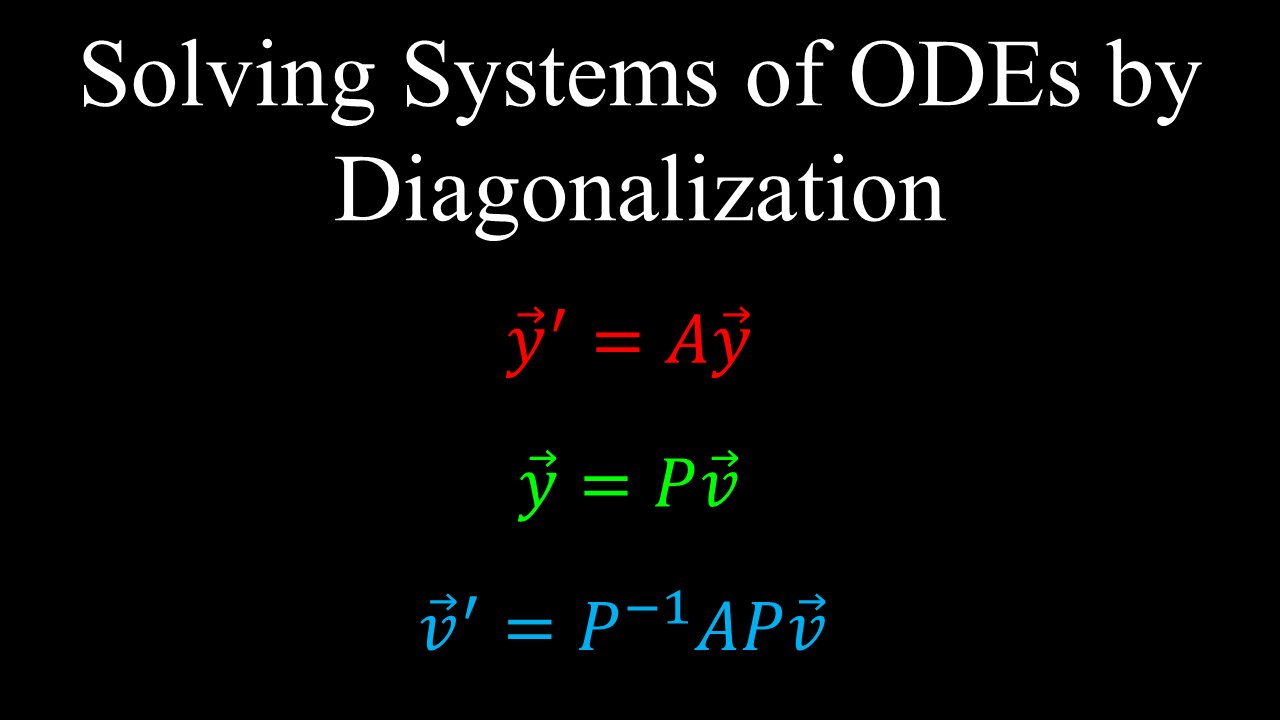 Solving Linear Systems of ODEs, Diagonalization, Eigenvalues - Linear Algebra