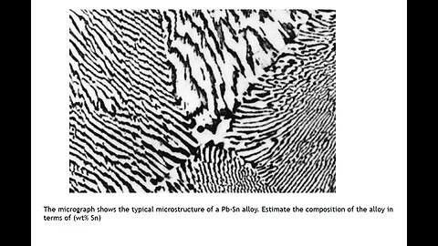 Physics Help: The micrograph shows the typical microstructure of a Pb-Sn alloy. Estimate the