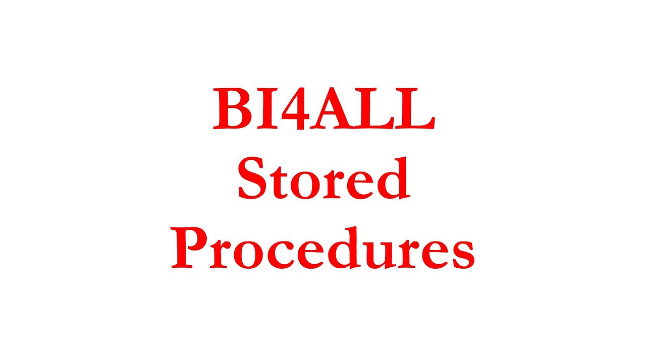 BI4ALL004 - Stored Procedures