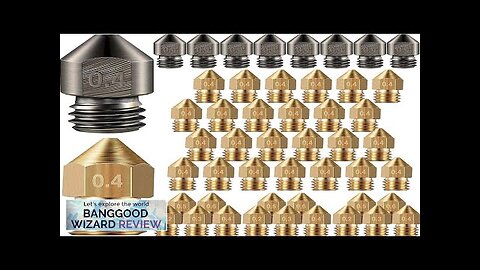 SIMAX3D® 15/34/48PCS 0.2-0.6mm MK8 Extruder Nozzle Hardened Steel Brass Nozzles for 3D Review