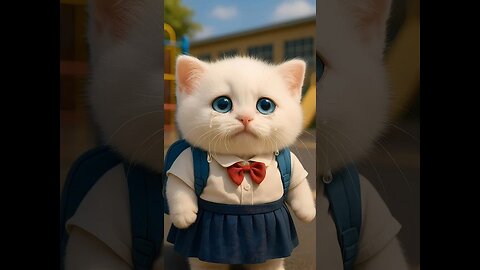 Poor cat doesn't wanna go to school #cat #cute #sad #aicat
