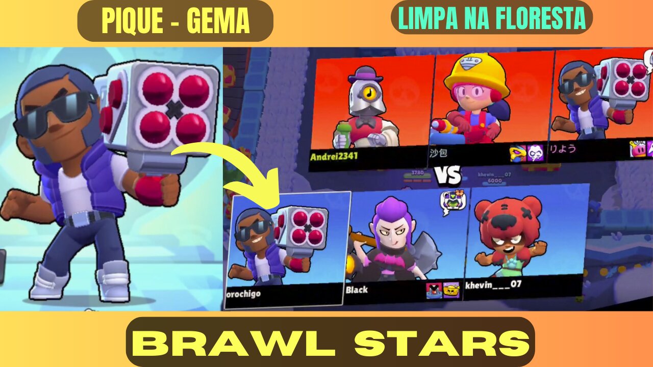 Pique - Gema Limpa na Floresta, com o Personagem Brock, #Part 02, Brawl Stars, Gameplay