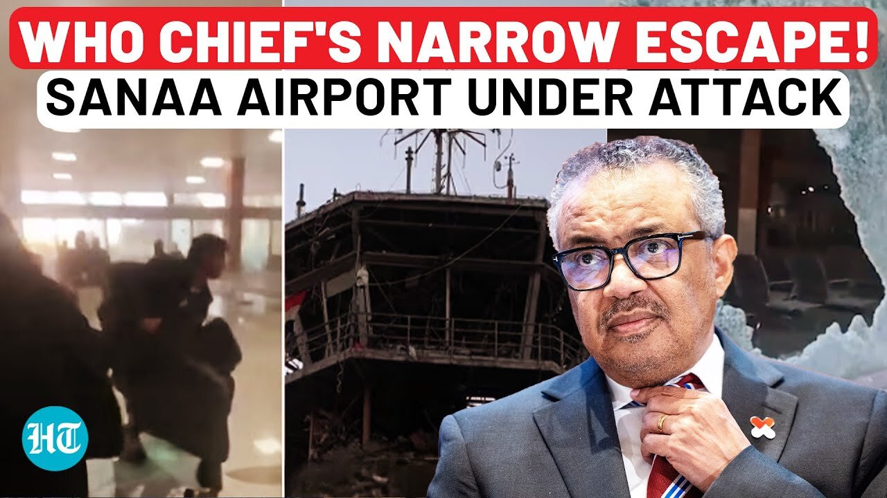 Inside Visuals From Sanaa Airport After IDF Attack To Send Chills | WHO Chief Escapes Disaster