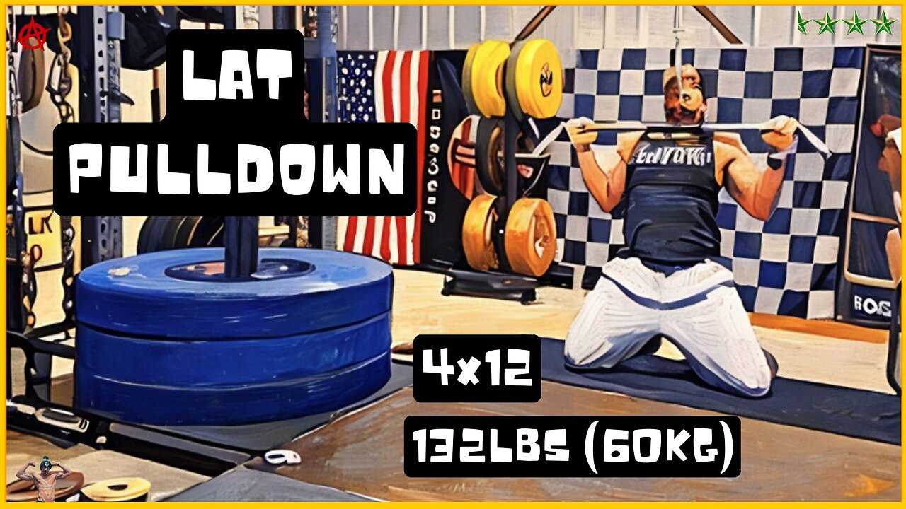 4x12 w/ 132lbs (60kg) Lat Pulldown
