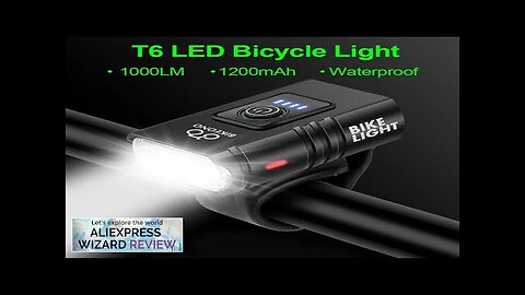 1000LM Bike Light Headlight T6 Bicycle Flashlight LED USB Rechargeable Torch Aluminum Review