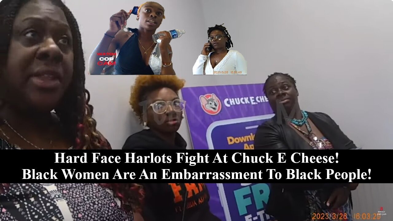 Teen Blacks Chicks Destroy Chuck E Cheese Trying To Fight Adults Over Disrespect!