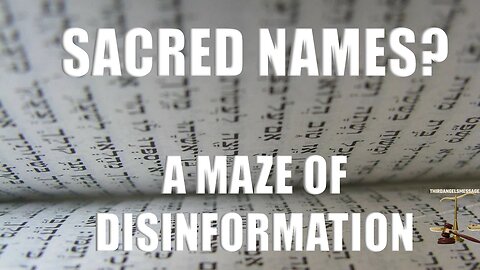 SACRED NAMES - EXPOSING THE LIES