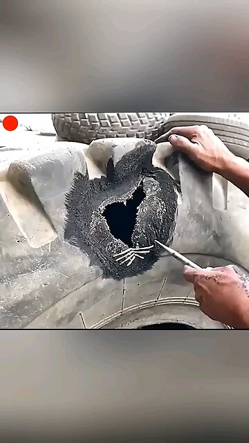 Unbelievable Tire Repair Sewing Needle to the Rescue #TireRepair #DIYFix #SewingNeedle #Creative