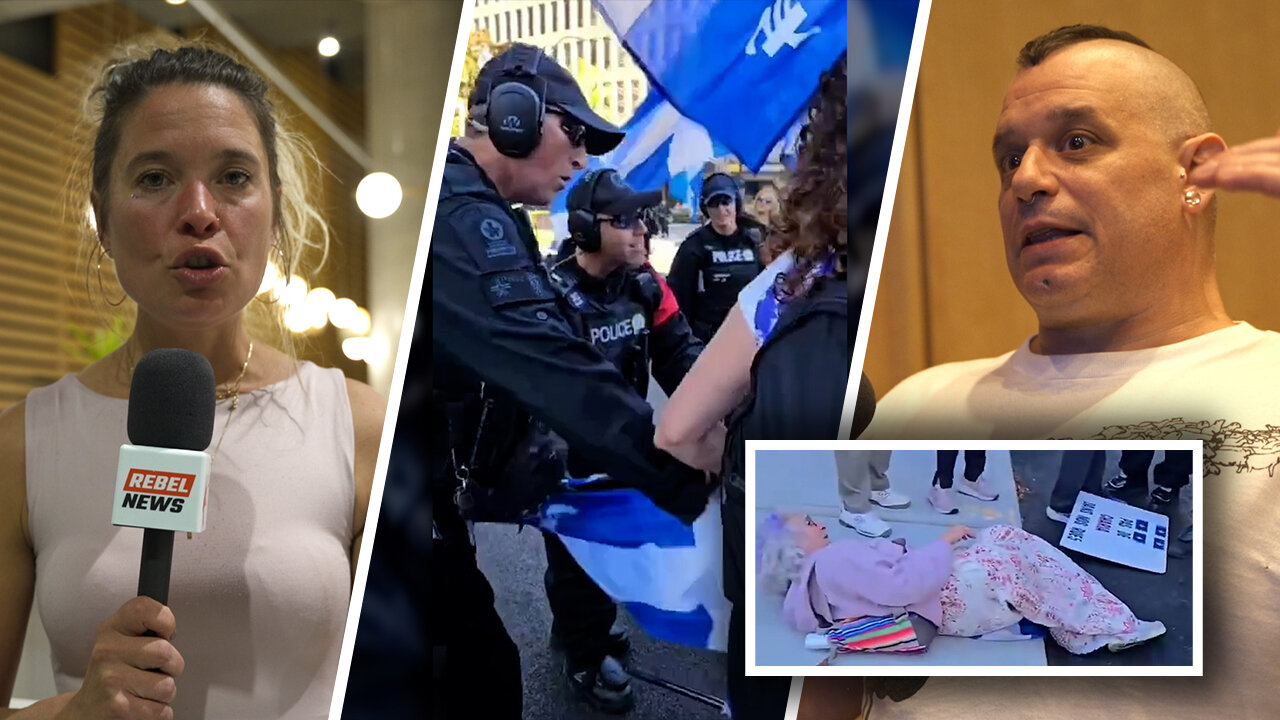 Agression d'une femme âgée par la police de Montréal lors d'une contre-manifestation anti-islamiste