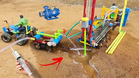 DIY tractor-mounted small drilling rig | RCC water tank | electric water pump | #DIY #Science
