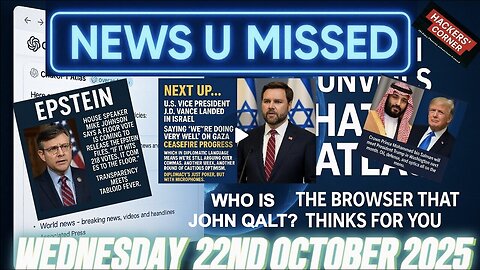 NEWS U MISSED WITH PAUL BROOKER & DREW DEMI WEDNESDAY 22ND OCTOBER 2025. WHO IS JOHN QALT?